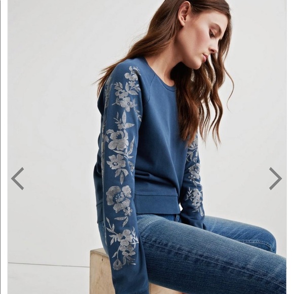 Lucky Brand Tops - Lucky Brand Flocked Floral Sweatshirt